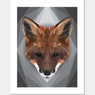 Geometrical Fox Head Posters and Art